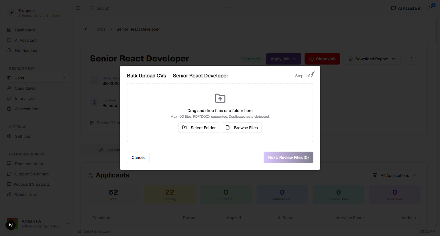 Step 1 - File Selection with Browse Files
