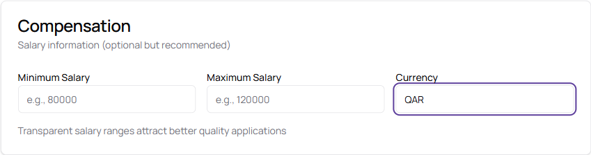 QAR Default Currency