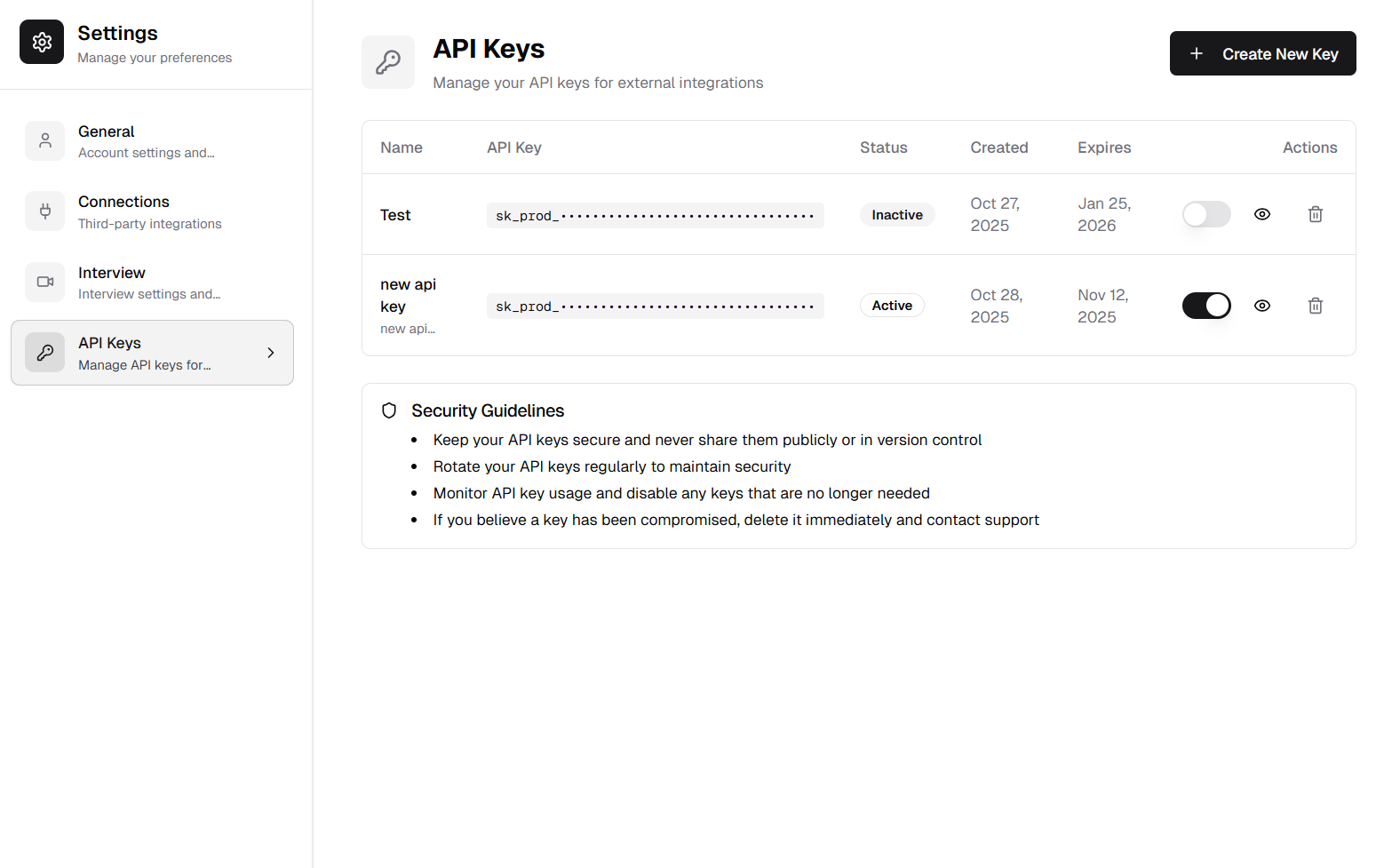 API Key Management