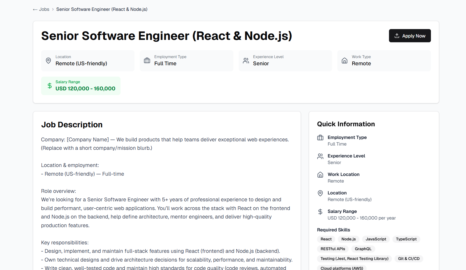 Public Job Application