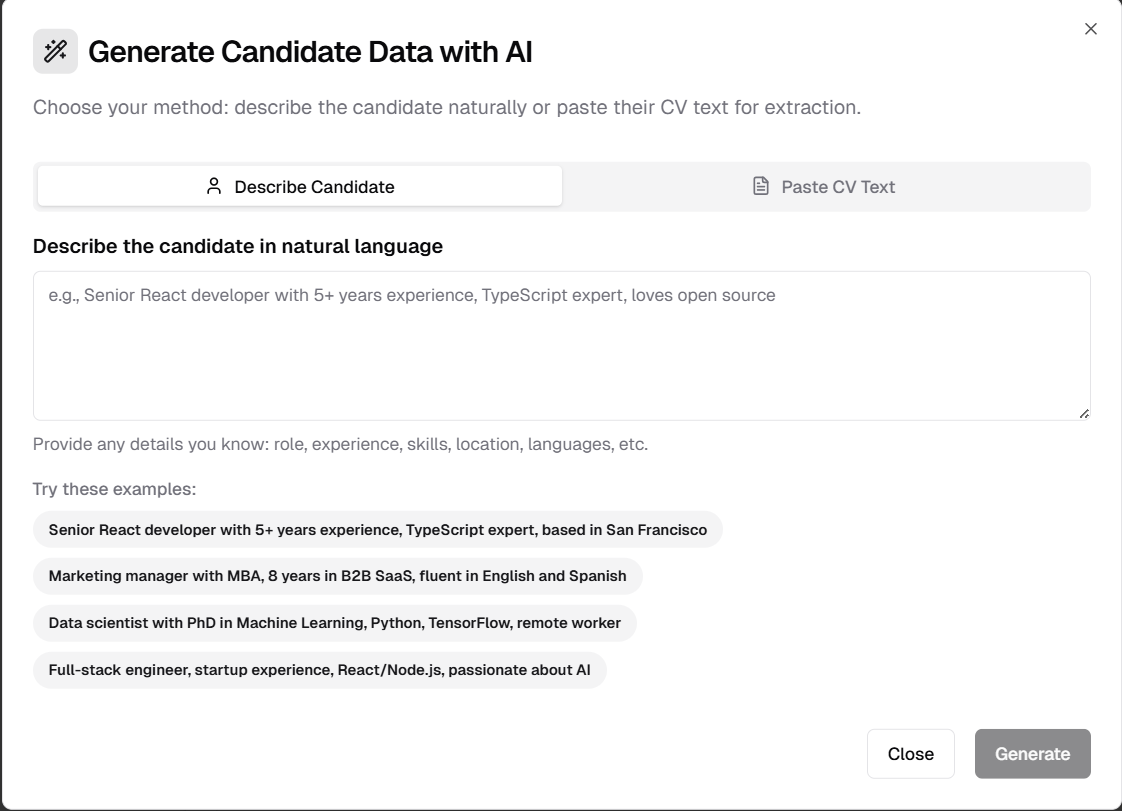AI Candidate Generation
