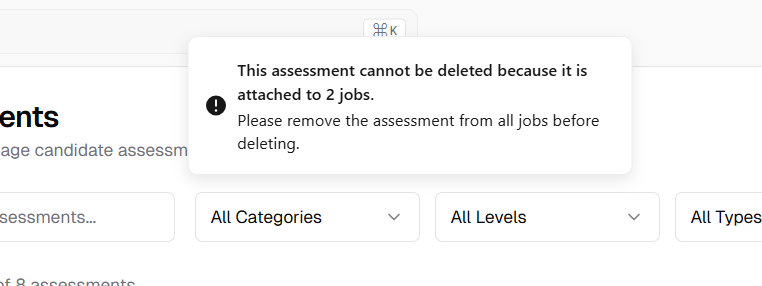 Assessment Delete Prevention