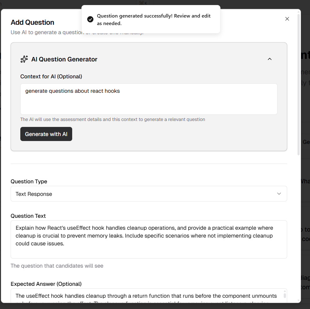 AI Question Generation