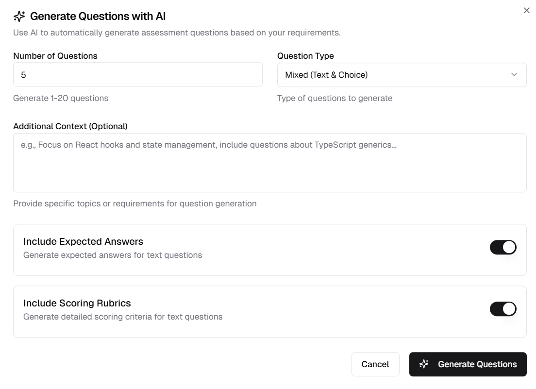 Generate Questions with AI