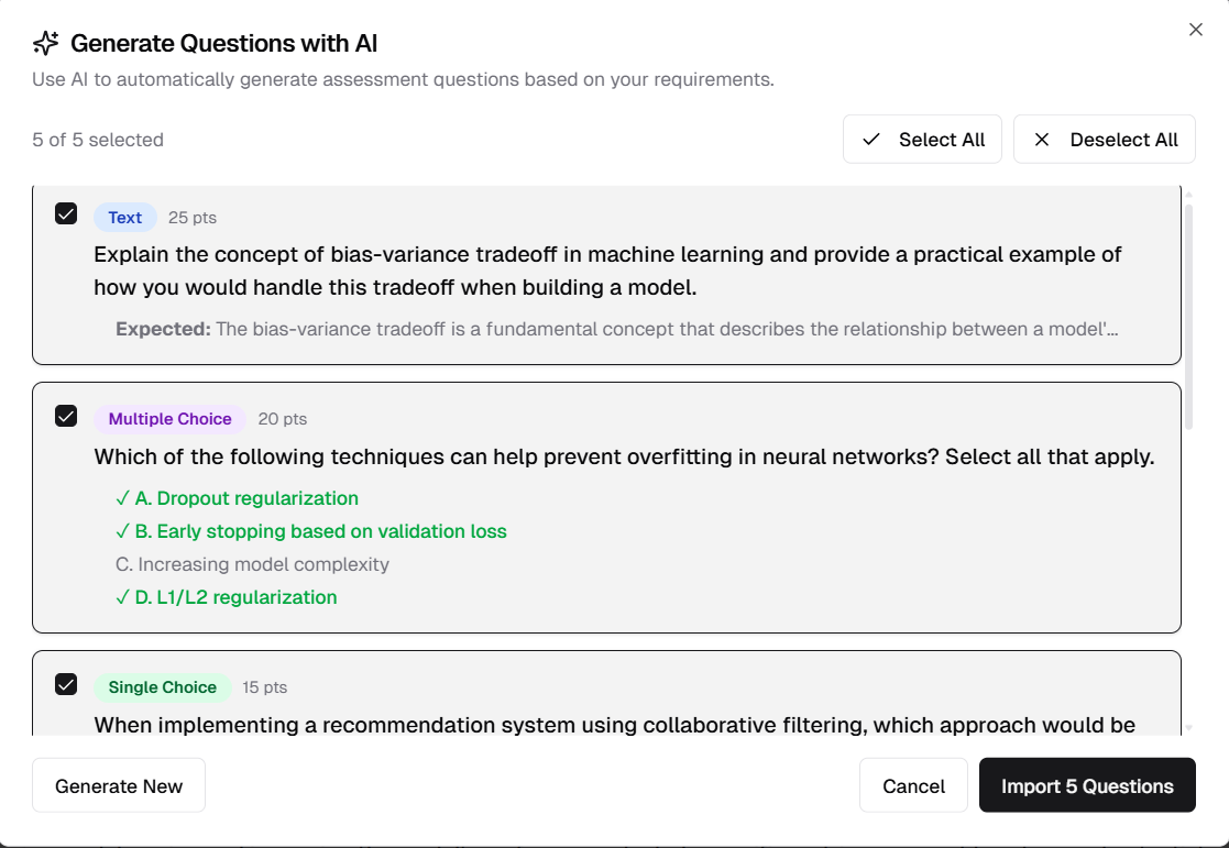 Generated Questions Review
