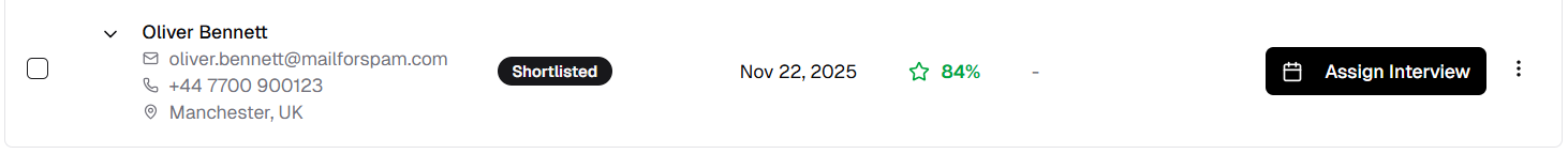 Assign Interview Button
