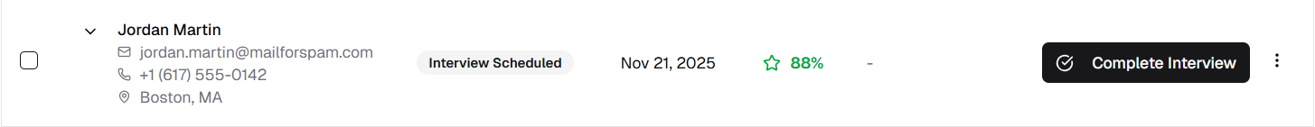 Complete Interview Button