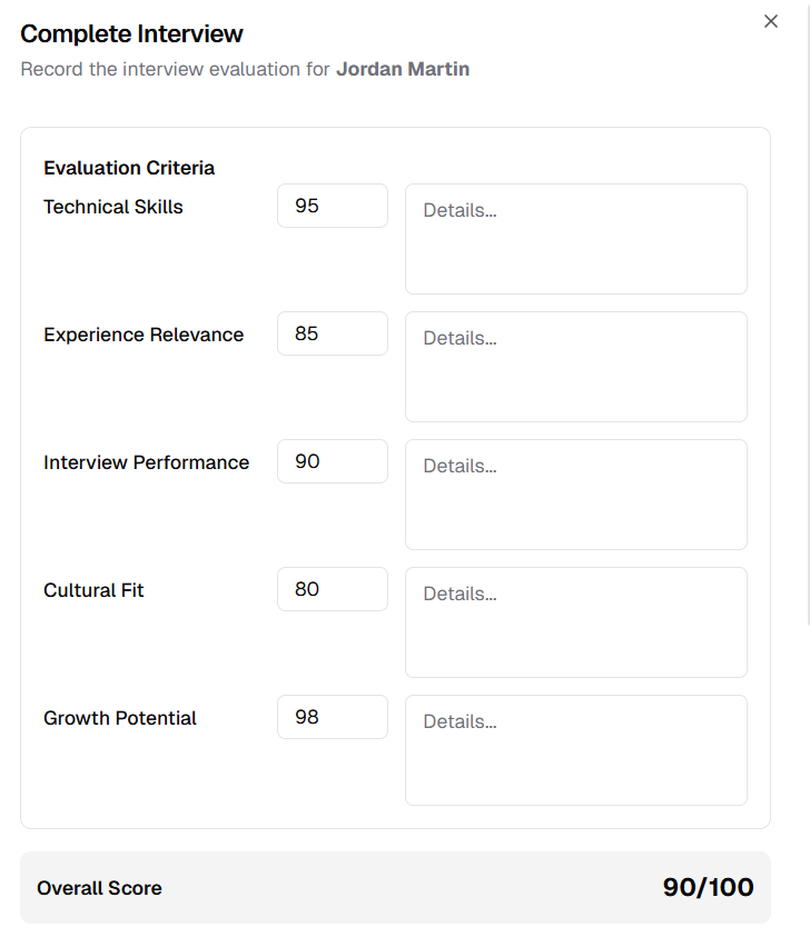 Complete Interview Form 1