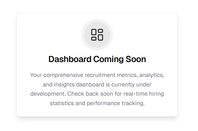 Dashboard Coming Soon