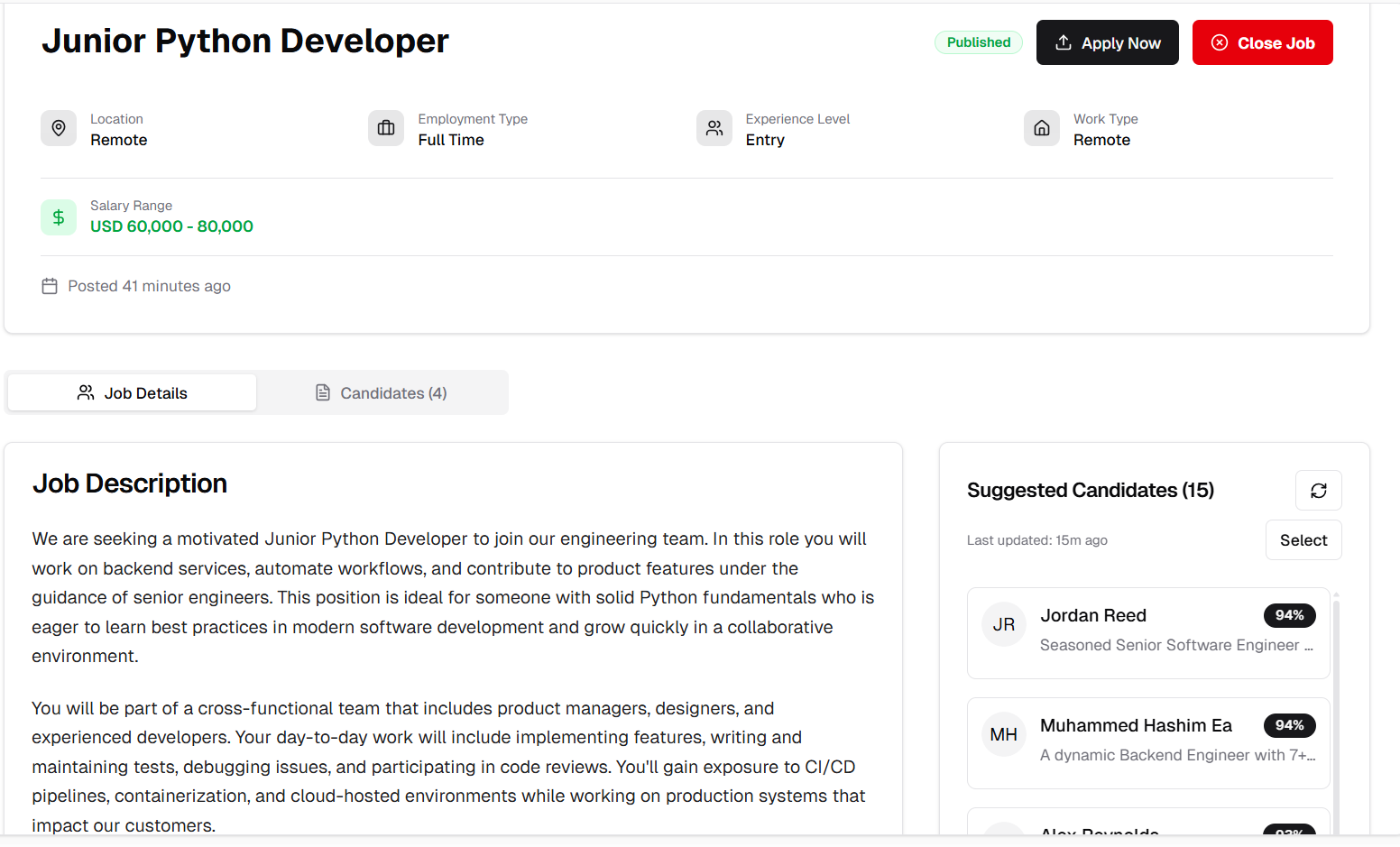 Suggested Candidates List
