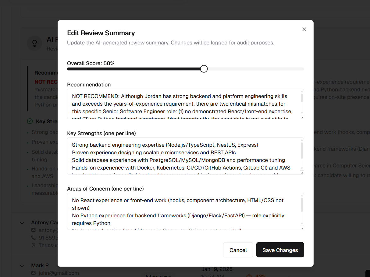 Edit AI Review Summary